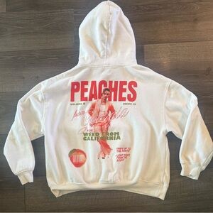 ☘️ 3/$17 Cotton On Justin Bieber Peaches White Graphic Hoodie